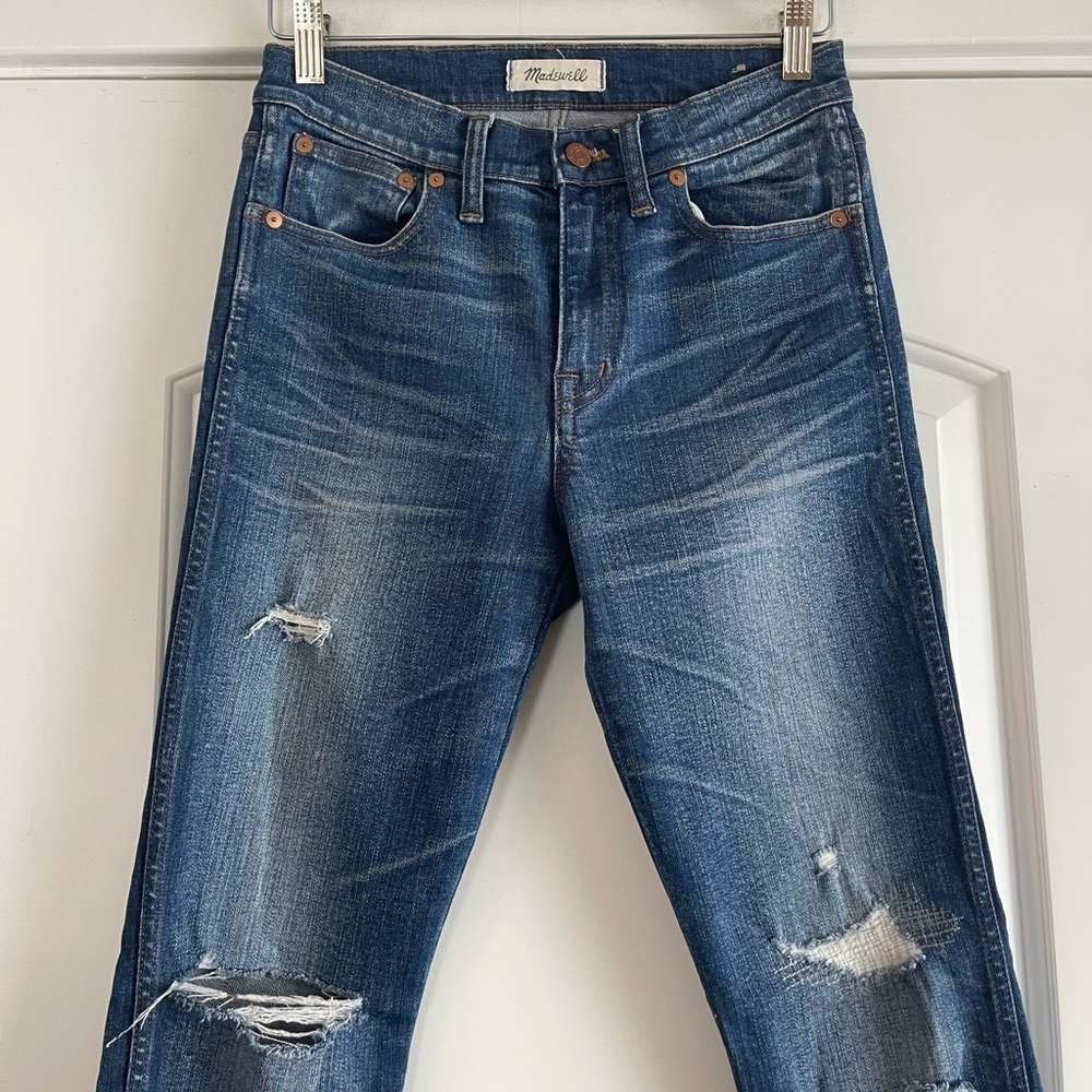 Madewell 9” High Rise Skinny Jean Rip + Repair Edition - 27 - Picture 7 of 8
